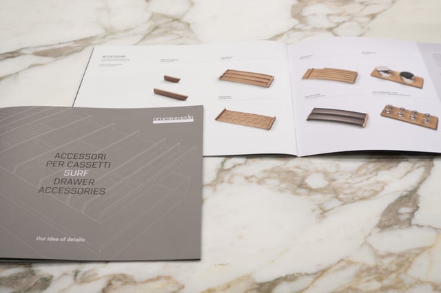 Ernestomeda publishes a series of brochures to promote some of the finest details of its latest collections