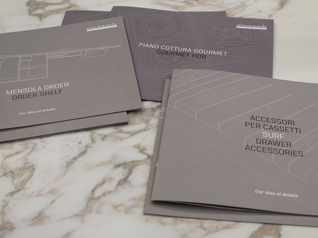 Ernestomeda publishes a series of brochures to promote some of the finest details of its latest collections