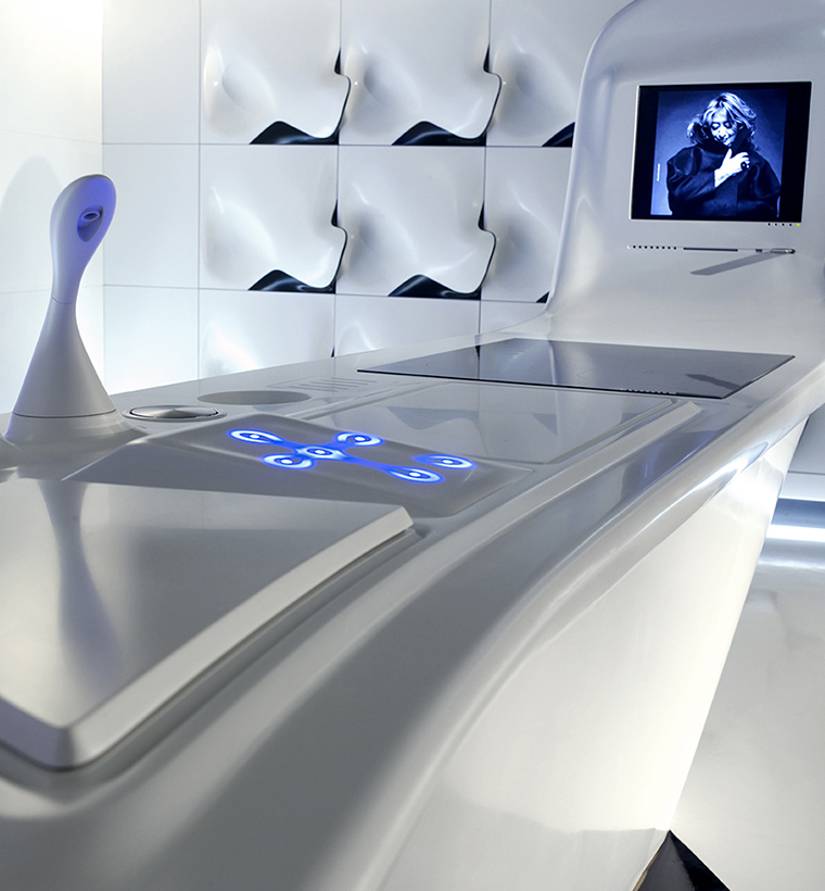 Zaha Hadid y su ambiente de cocina futurista